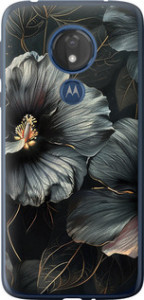 Чохол Чорні квіти на Motorola Moto G7 Power