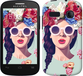 

Чохол Дівчина з квітами на Alcatel One Touch Pop C3 4033D 298226