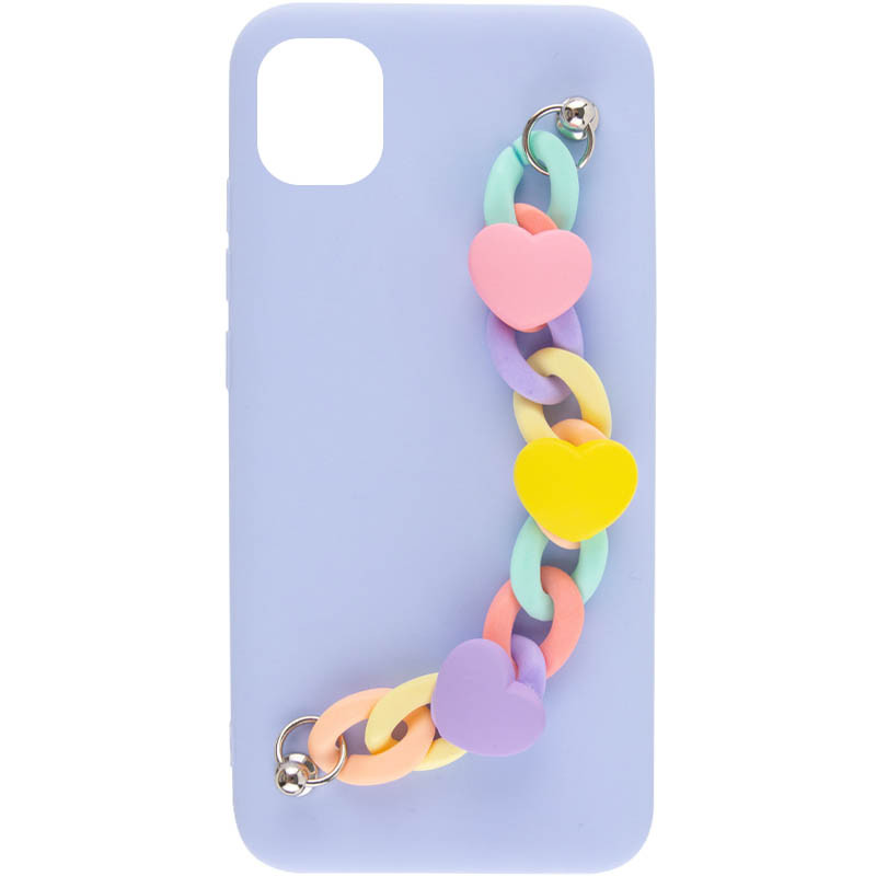 Чохол Chained Heart з підвісним ланцюжком на Samsung Galaxy A04 (Lilac Blue)