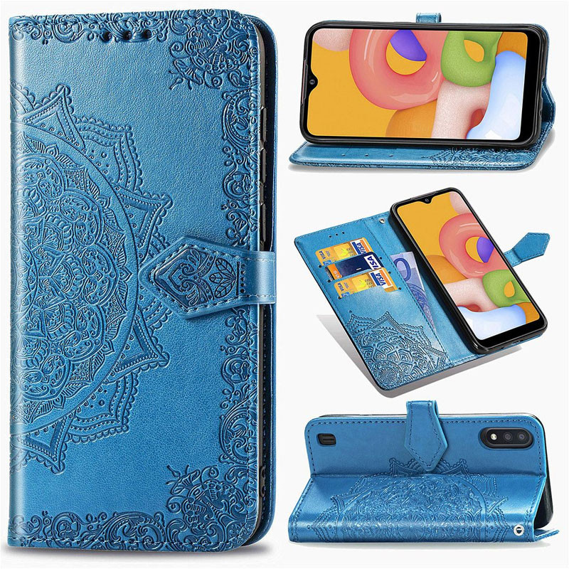 Шкіряний чохол-книжка Art Case з візитницею на Xiaomi Redmi 9A (Синій) в магазині vchehle.ua
