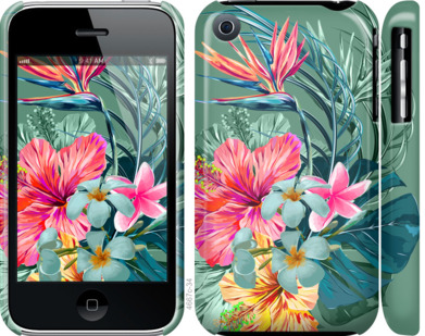 

Чехол Тропические цветы v1 для iPhone 3Gs 844772