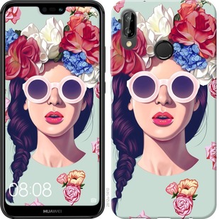 

Чохол Дівчина з квітами на Huawei P20 Lite 689924