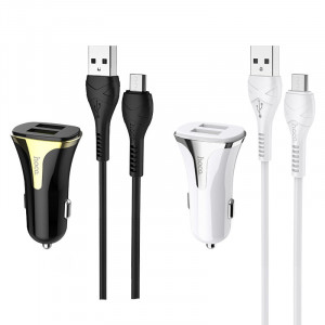 АЗП Hoco Z31 QC3.0 (2USB/3.4A) + microUSB