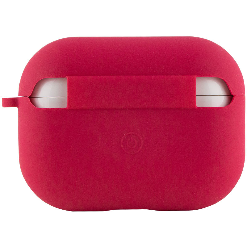 Фото Силиконовый футляр с микрофиброй для наушников Airpods Pro (Красный / Rose Red) в магазине vchehle.ua