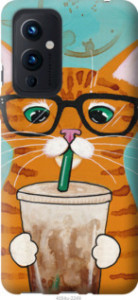 Чехол Зеленоглазый кот в очках для OnePlus 9