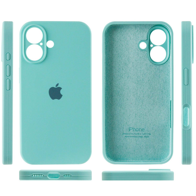 Чохол Silicone Case Full Camera Protective (AA) на Apple iPhone 16 (6.1") (Бірюзовий / Marine Green) в магазині vchehle.ua