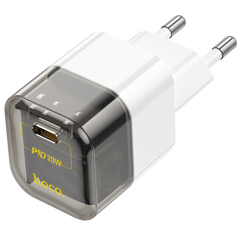 Фото СЗУ Hoco C125A Transparent PD20W (1USB-C) (Transparent black) на vchehle.ua