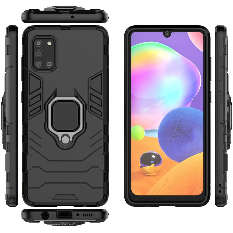 Фото Ударостійкий чохол Transformer Ring for Magnet на Samsung Galaxy A31 (Чорний / Soul Black) в маназині vchehle.ua