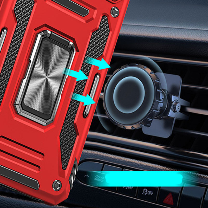 Фото Ударопрочный чехол Camshield Army Ring для Xiaomi Redmi Note 14 Pro 4G (Красный / Red) на vchehle.ua