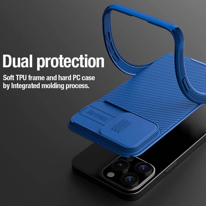 Заказать Карбоновая накладка Nillkin CamShield Pro Magnetic для Apple iPhone 15 Pro Max (6.7") (Blue) на vchehle.ua