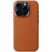 Кожаный чехол Carved with Magnetic Safe для Apple iPhone 16 Pro (6.3") (Orange)
