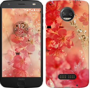 

Чехол Розовые цветы для Motorola Moto Z3 Play 673288