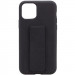 Чохол Silicone Case Hand Holder на Apple iPhone 11 Pro Max (6.5") (Эстетический дефект / Чорний / Black)