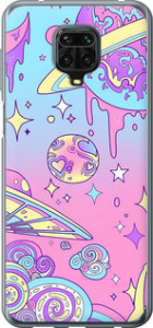 Чехол Розовая галактика для Xiaomi Redmi Note 9 Pro